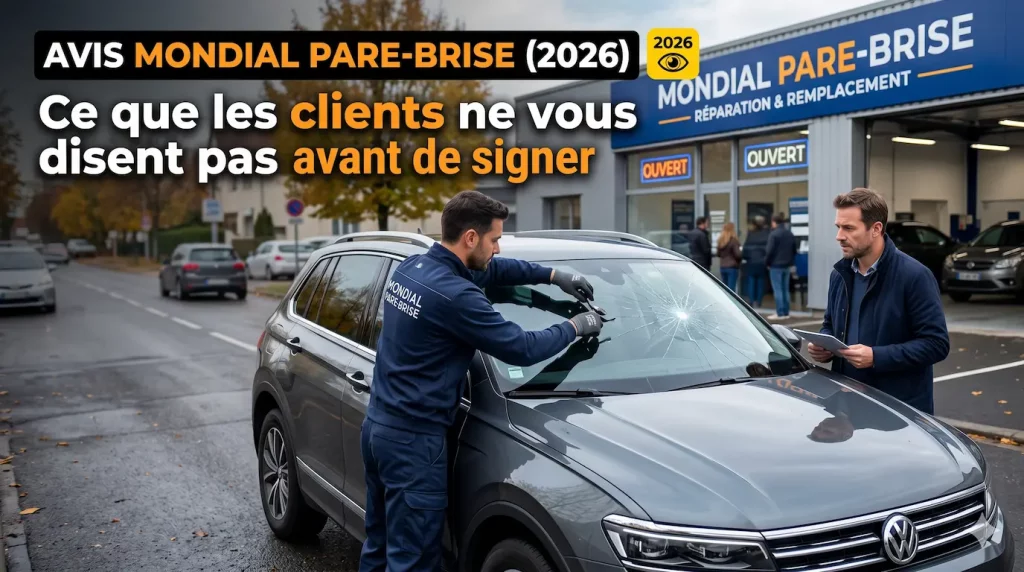 Avis Mondial Pare-Brise (2026) : Ce que les clients ne vous disent pas avant de signer 2 Infographie 2026 comparant les avis 'mondiale pare brise' : notes élevées Avis Vérifiés vs critiques sur les cadeaux conditionnels et ADAS.